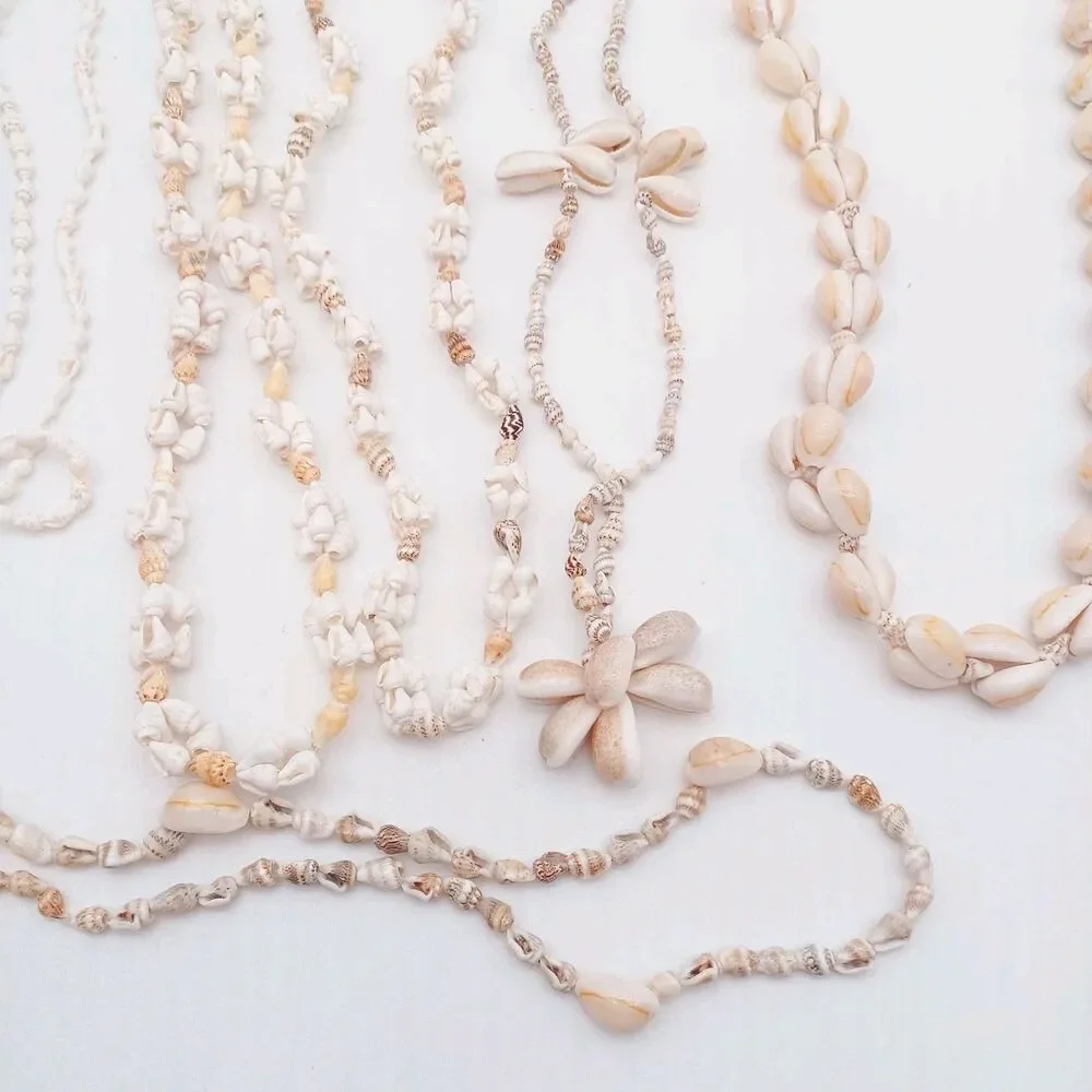 Shell Necklaces Beach Wedding Jewelry Lot of 9 Bulk Mixed Shells Handmade